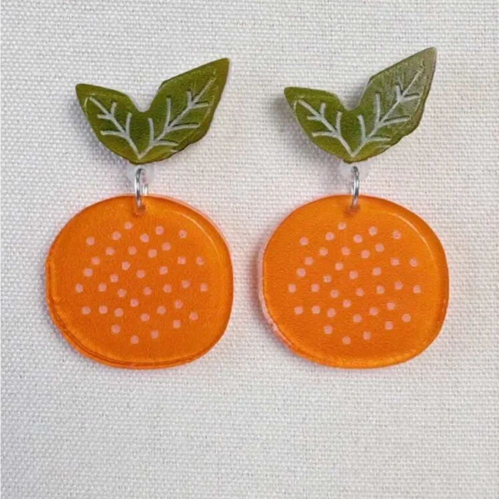 Orange Fruit Dangle Earrings A1618